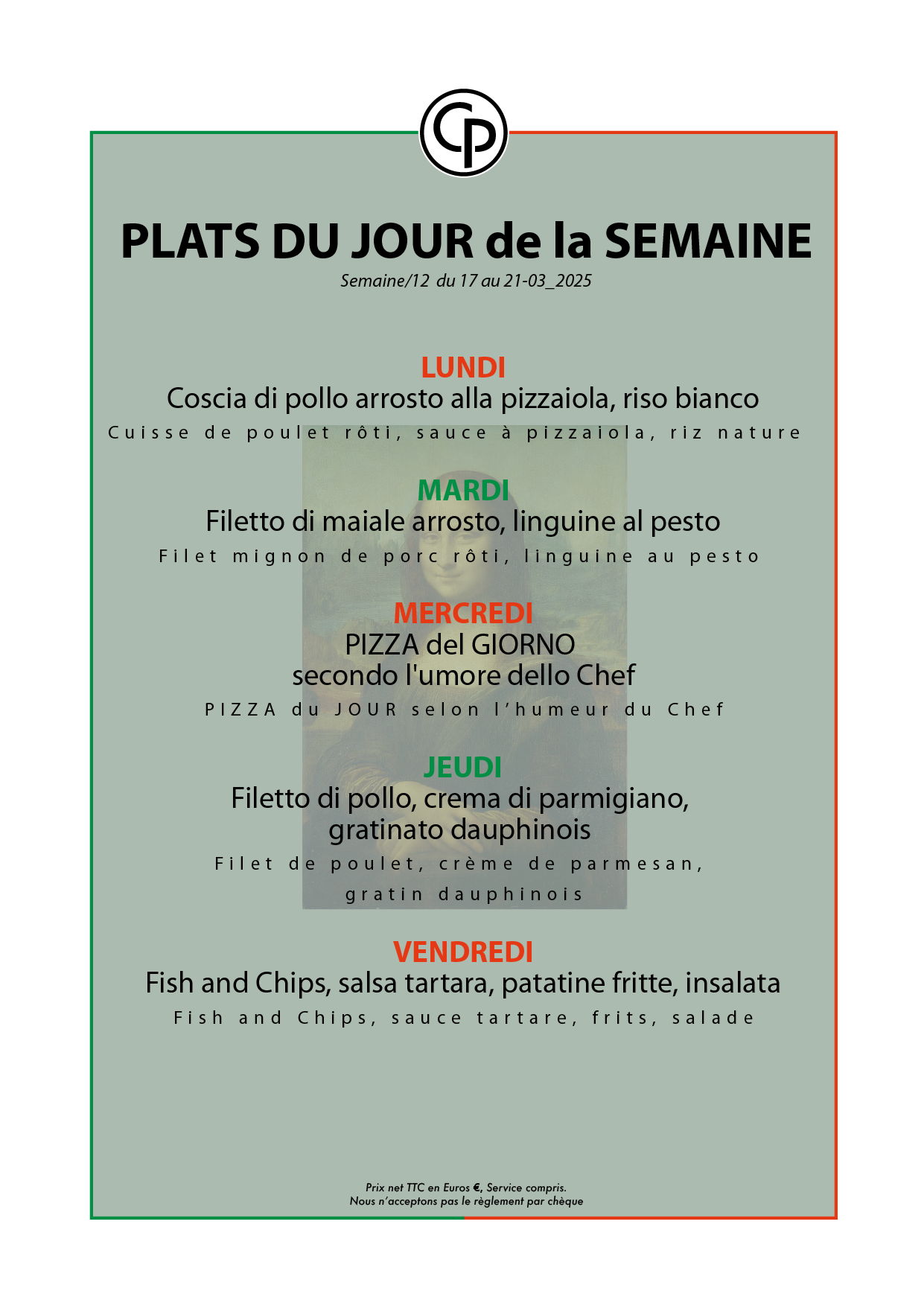 PLATS DU JOUR S/12 du 17 au 21 03/25